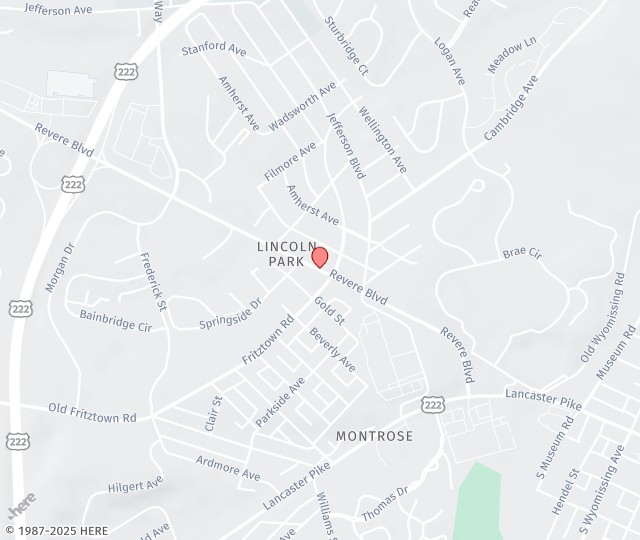 Location Map: 206 Revere Blvd. Reading, PA 19609